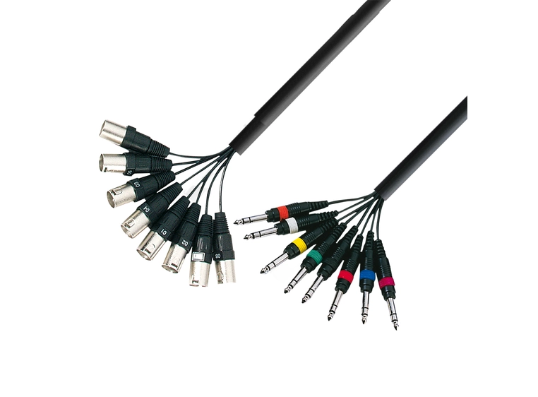 Multikabel 8x8 XLR male-jack 3m 